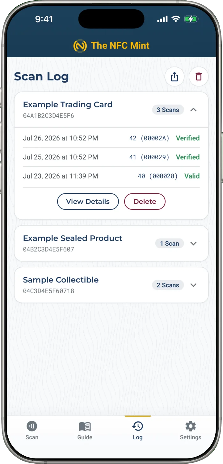 The Scan Log Grouped by Tag